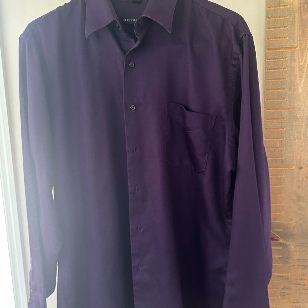 Geoffrey Beene Deep Purple Dress Shirt - Wrinkle Free Sateen